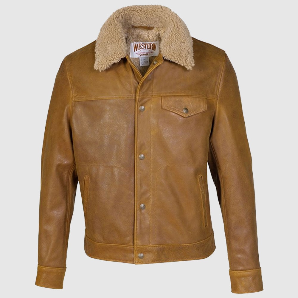 Men's Buffalo Leather Trucker Jacket